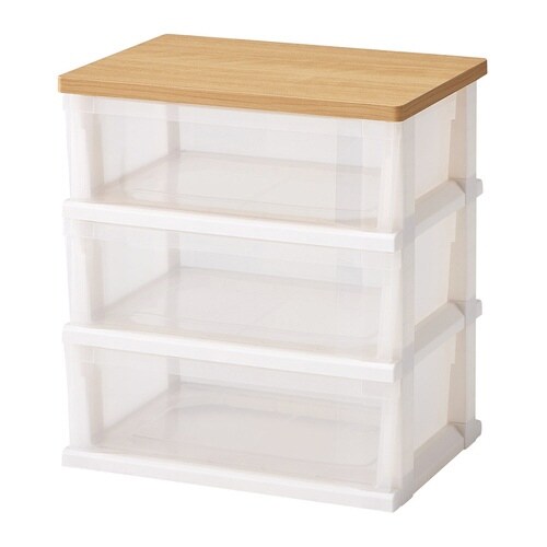 チェスト 木製天板ストッカー 550 組立式 3段