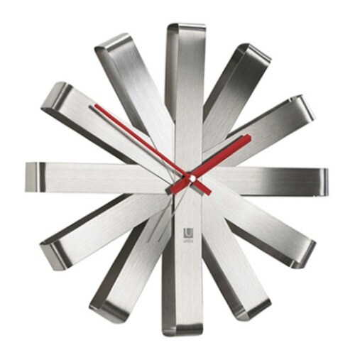 掛け時計 リボン umbra 北欧 ニッケル