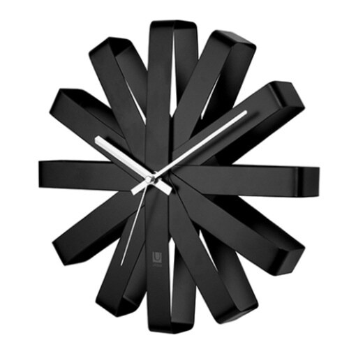 掛け時計 リボン umbra 北欧 ブラック