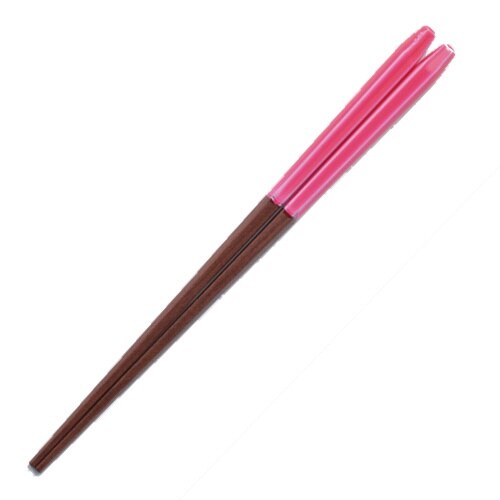 箸 子供用 18cm 五角 フラッペ 木製 ピンク