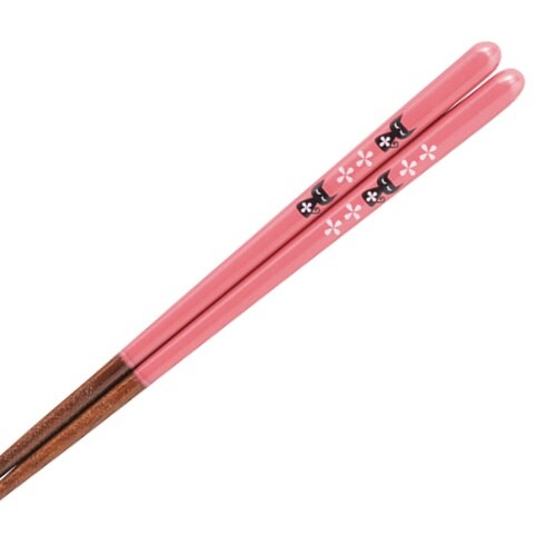 箸 子供用 18cm ファミリーキャット ピンク
