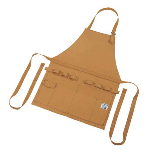アウトドア エプロン ロング 73cm ブラウン
