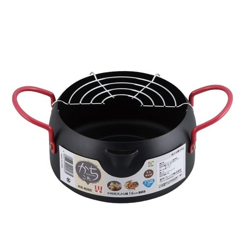 天ぷら鍋 16cm IH対応 網付き かちこれ×2