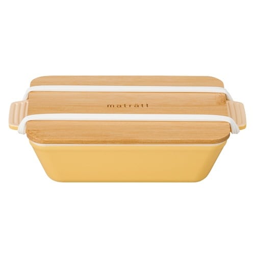 弁当箱 1段 550ml 抗菌 竹蓋 イエロー×2