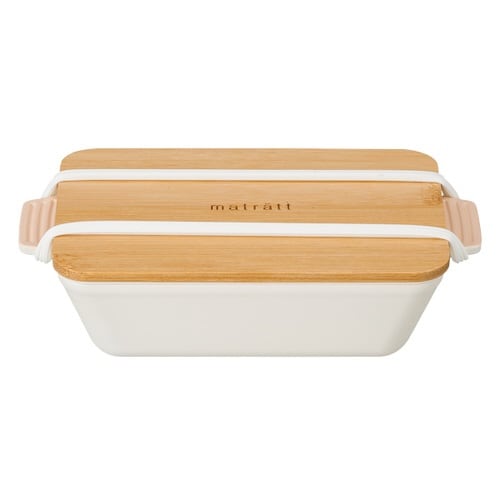 弁当箱 1段 550ml 抗菌 竹蓋 ホワイト×2
