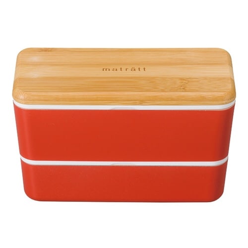 お弁当箱 2段 990ml 抗菌 レッド×2