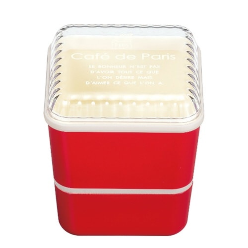 弁当箱 2段 600ml 抗菌 レッド×2