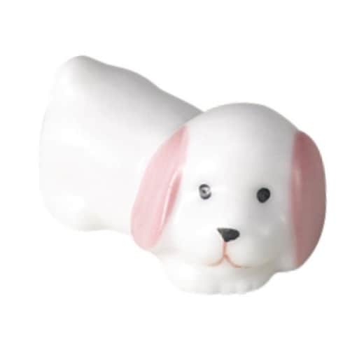箸置き 4cm 犬 箸置 陶器 ピンク