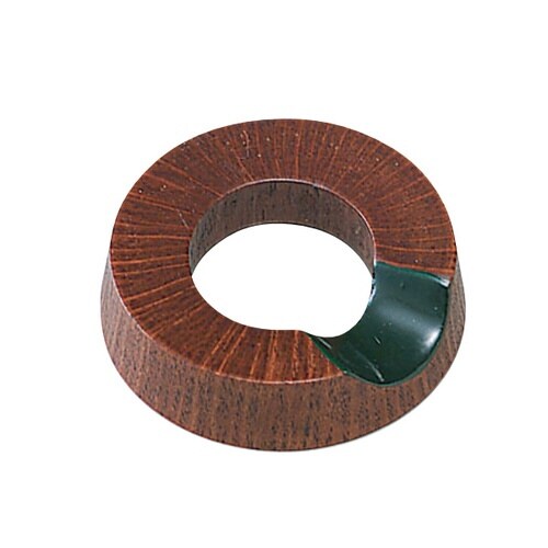 箸置き 5cm リング 漆 木製 天然木 箸置 緑
