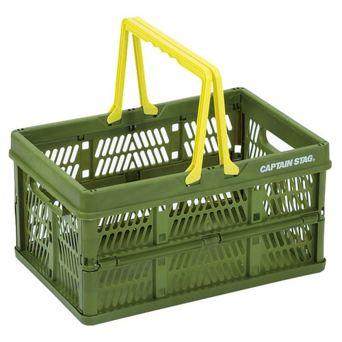 アウトドア バスケット 折りたたみ グリーン×2