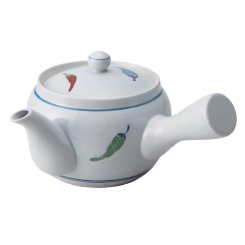 急須 370ml 赤絵唐辛子 茶こし付き