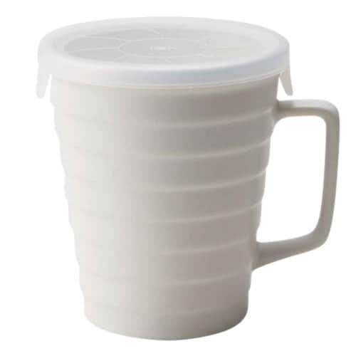 マグカップ フタ付き 230ml 陶器 ホワイト