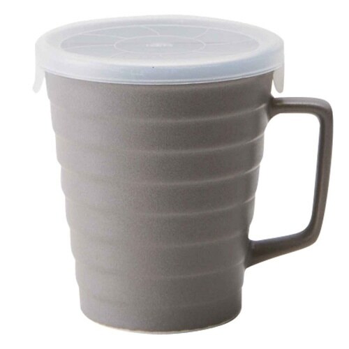 マグカップ フタ付き 230ml 陶器 グレー