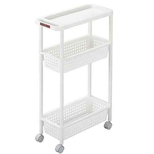 キッチンワゴン 3段 キャスター付き ホワイト