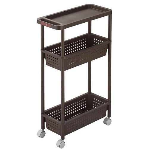キッチンワゴン 3段 キャスター付き ブラウン