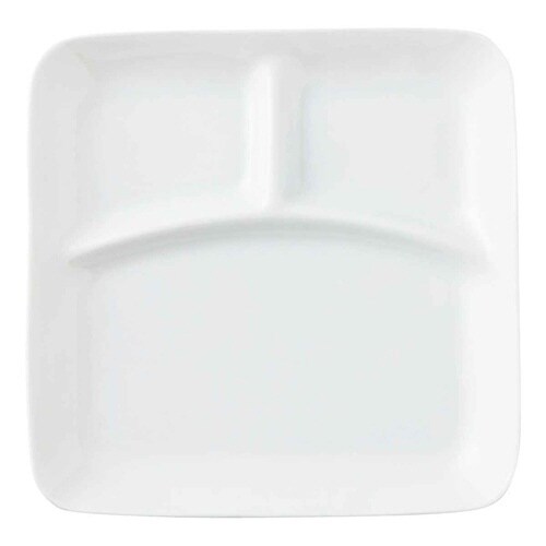 ランチプレート 23cm 軽量 スクエア 磁器