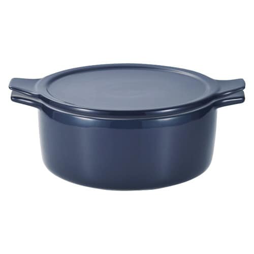 電子レンジ調理器 15cm 深型 ネイビー×2