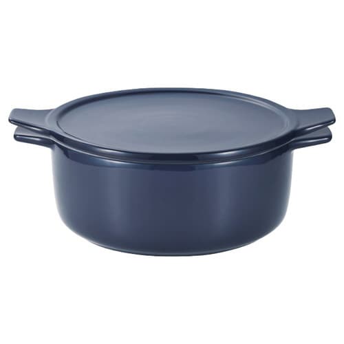 電子レンジ調理器 18cm 深型 ネイビー×2