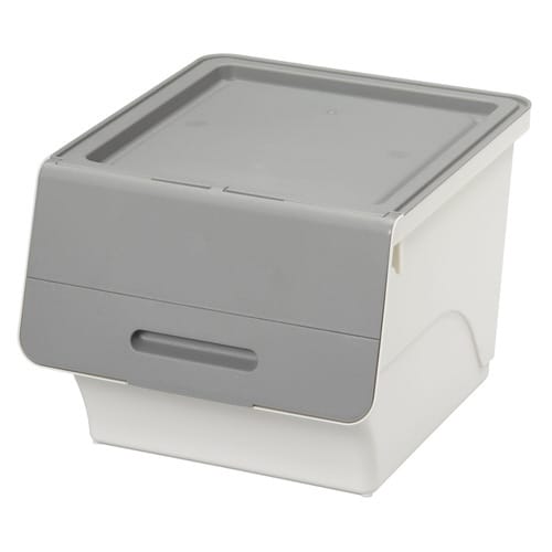 収納ボックス前開きフロック30深型グレー×2