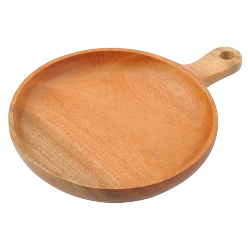 木製食器 ハンドル付プレート20cm ウッドブレス