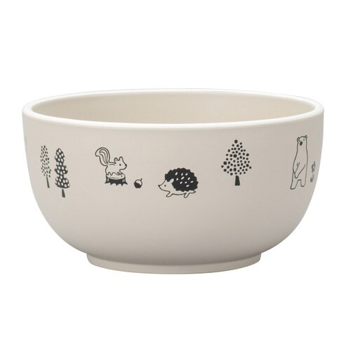 どんぶり 12.5cm 森の仲間たち グレー