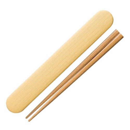 箸箱セット 箸 18cm 木製 イエロー