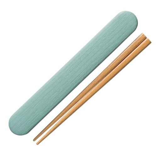 箸箱セット 箸 18cm 木製 ブルー