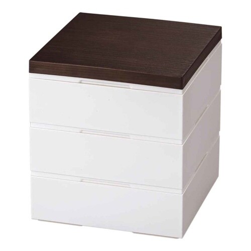弁当箱 3段 15cm ダークブラウン