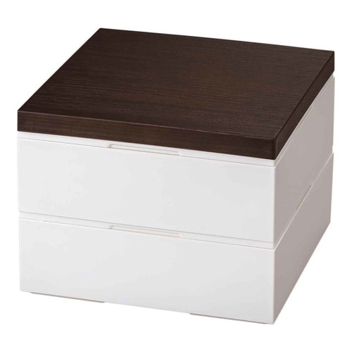 弁当箱 2段 18cm ダークブラウン