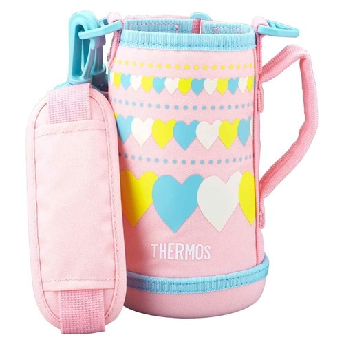 サーモスカバーストラップ付水筒ピンクハート×2