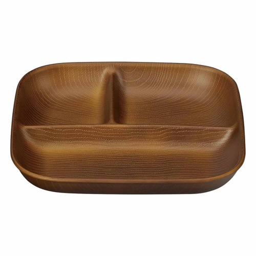 ランチプレート 21cm L スクエア ブラウン