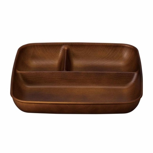 ランチプレート 25cm スクエア ブラウン