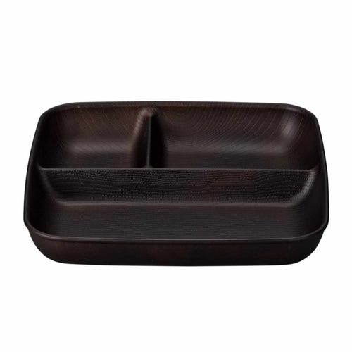 ランチプレート 25cm スクエア ダークブラウン