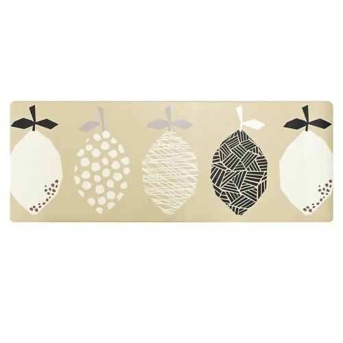 キッチンマット 拭けるインテリアマット レモン×2