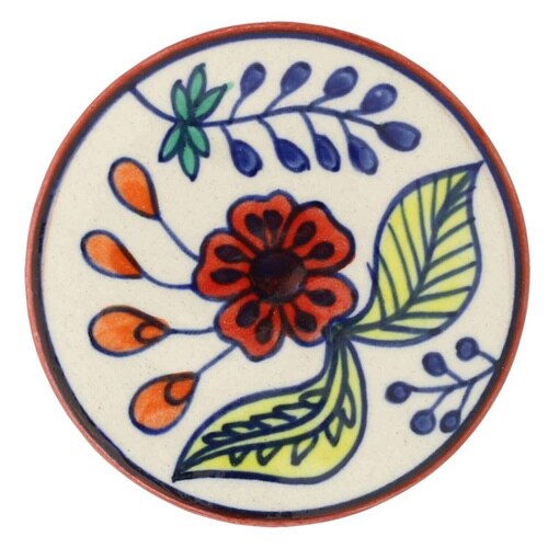 コースター 8.5cm プリヤ レッドフラワー