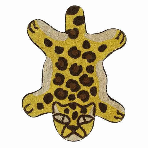 玄関マット 室内用 約55×70cm ヒョウ