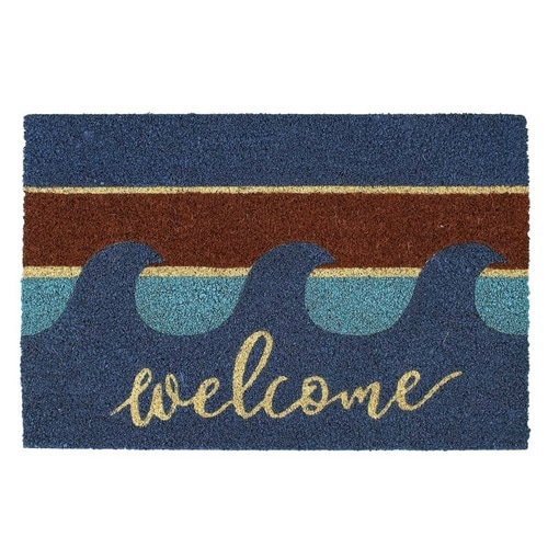 玄関マット屋外兼用コイヤー40×60cm波×2