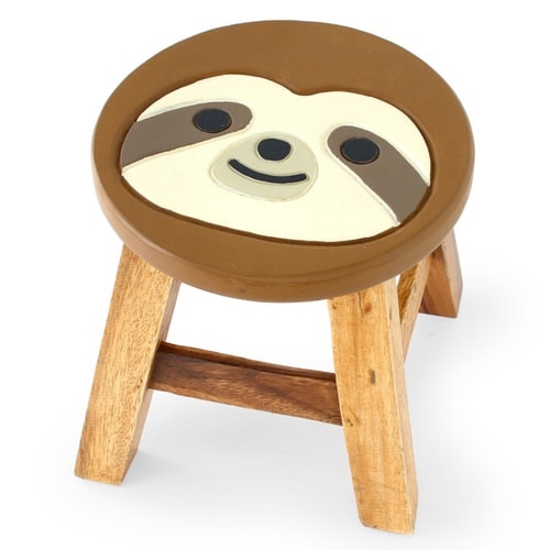 スツール ナマケモノ 木製 天然木 丸椅子