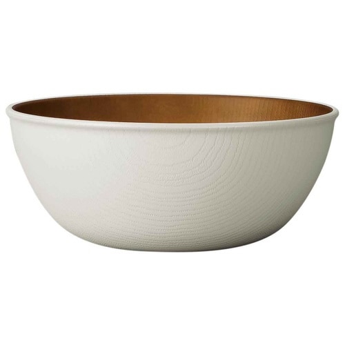 サラダボウル 19.5cm 木目調 ホワイト