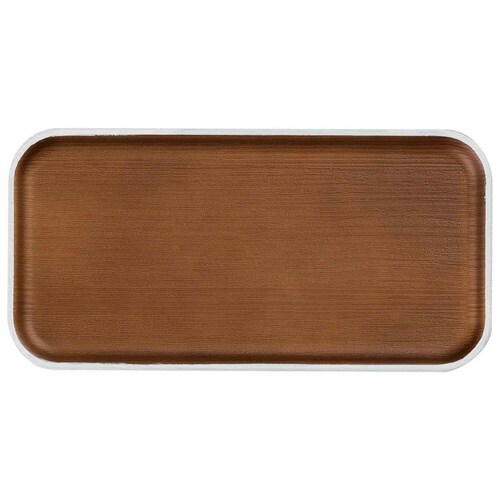 トレー 長角 24cm 木目調 ホワイト