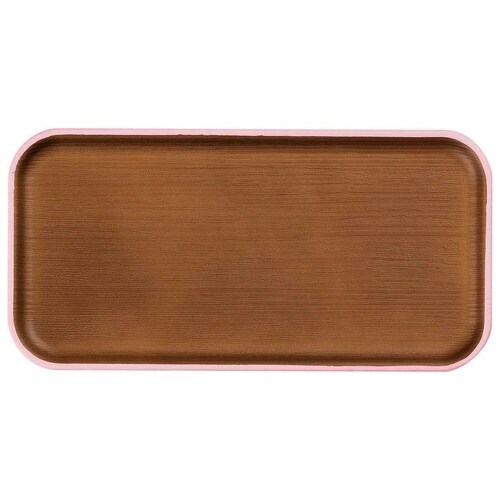 トレー 長角 24cm 木目調 issoo ピンク