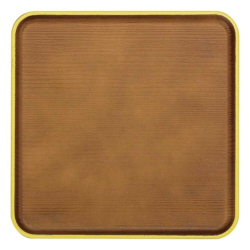 トレー 正角 24cm 木目調 イエロー