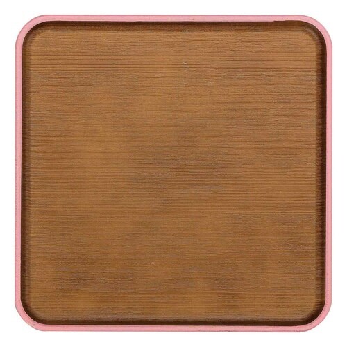 トレー 正角 24cm 木目調 issoo ピンク