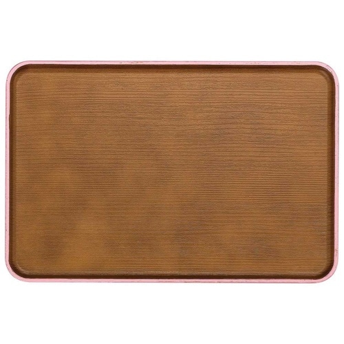 トレー長角36cm木目調issooピンク×2