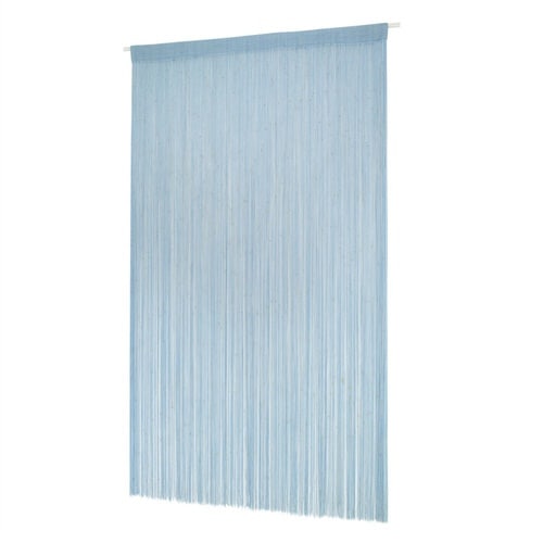 のれん ストリングのれん ビーズ付き ライトブルー