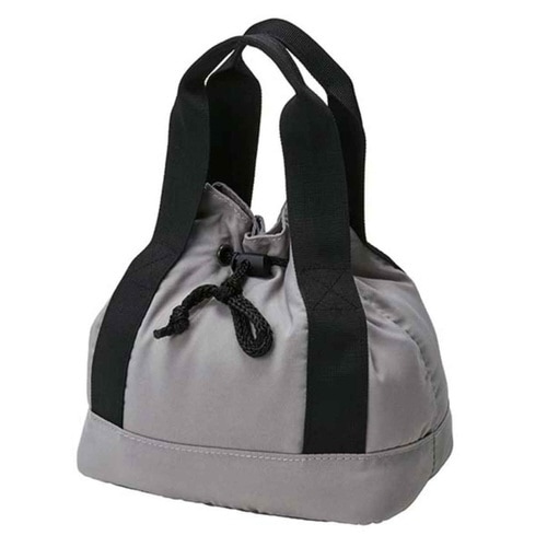 ランチバッグ 巾着にもなる 保冷 ライトグレー×2