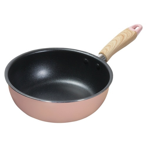 いため鍋 20cm IH対応 フッ素加工 ピンク