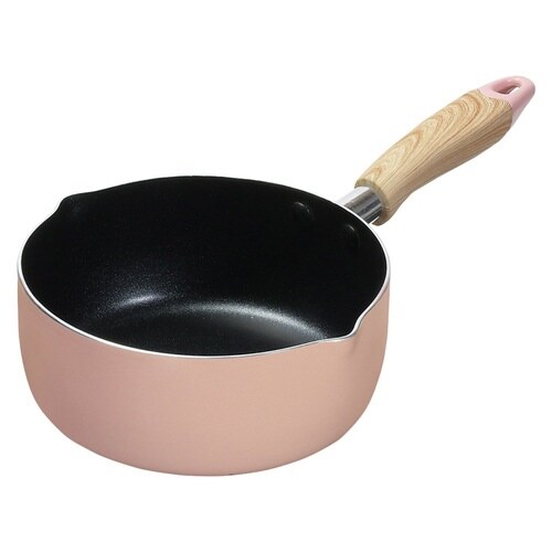 雪平鍋 18cm IH対応 フッ素加工 ピンク×2