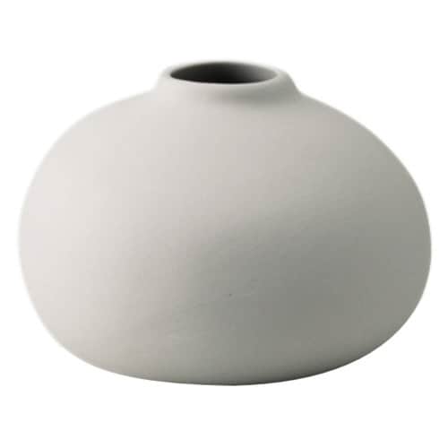 花瓶AYAフラワーベースラウンド陶器グレー×2
