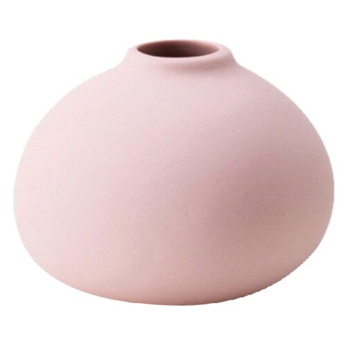 花瓶AYAフラワーベースラウンド陶器ピンク×2